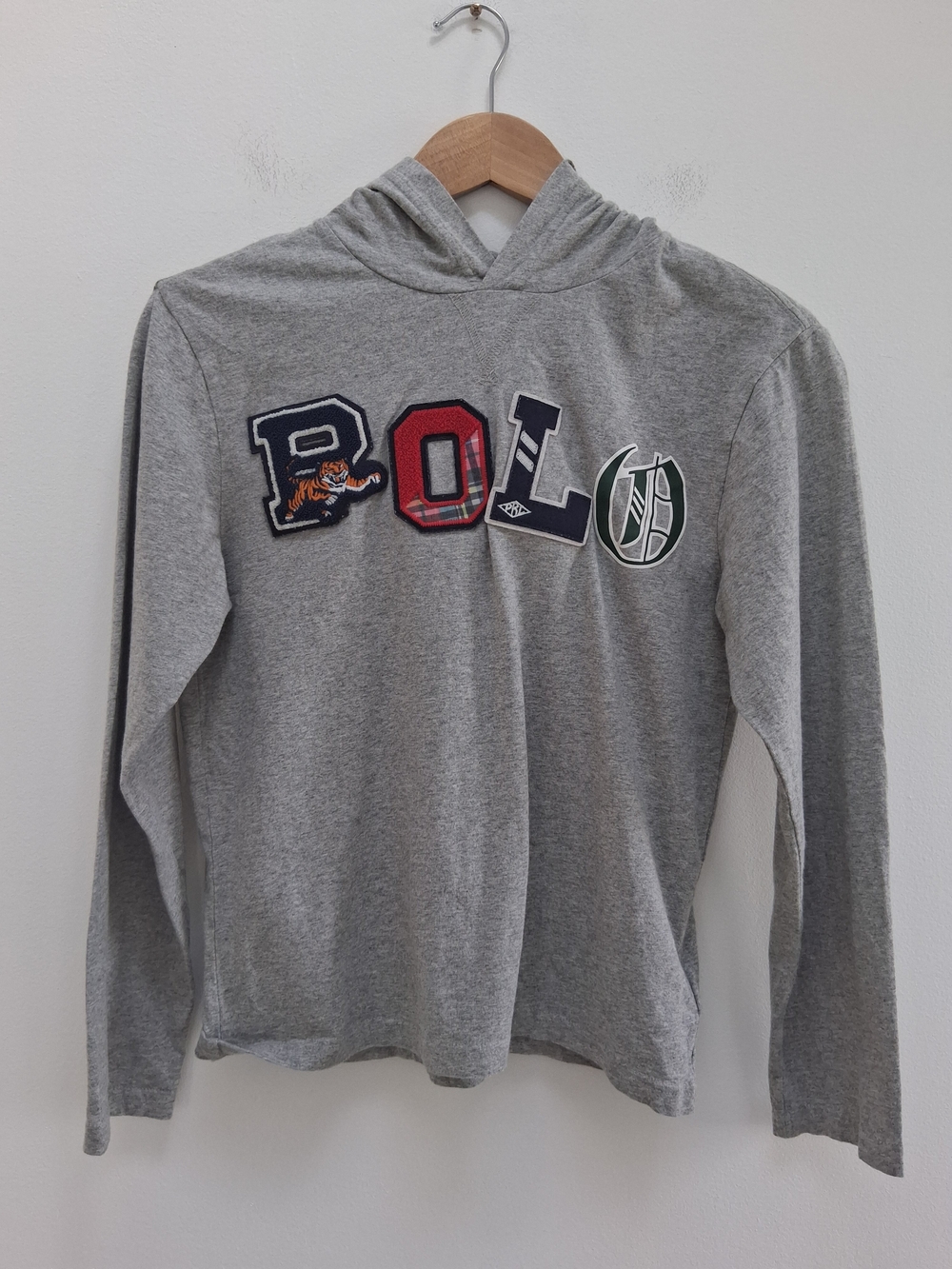 Polo by Ralph Lauren Youth Grey Hooded Long-Sleeve Hooded Top Boys' Size 14-16